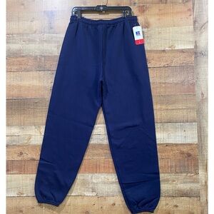 New With Tags Russell Athletic Dri Power Navy Blue Joggers Sweatpants Size Large